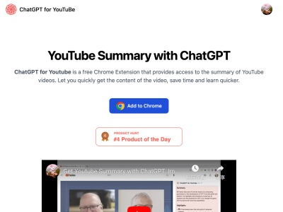 ChatGPT for YouTube