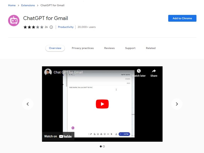 ChatGPT for Gmail