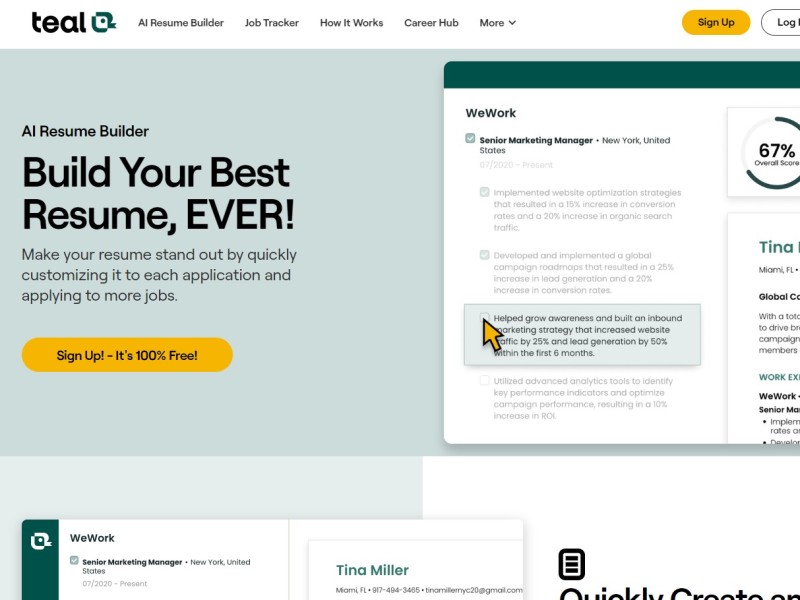 AI Resume Builder by Teal Features, Reviews, and Alternatives