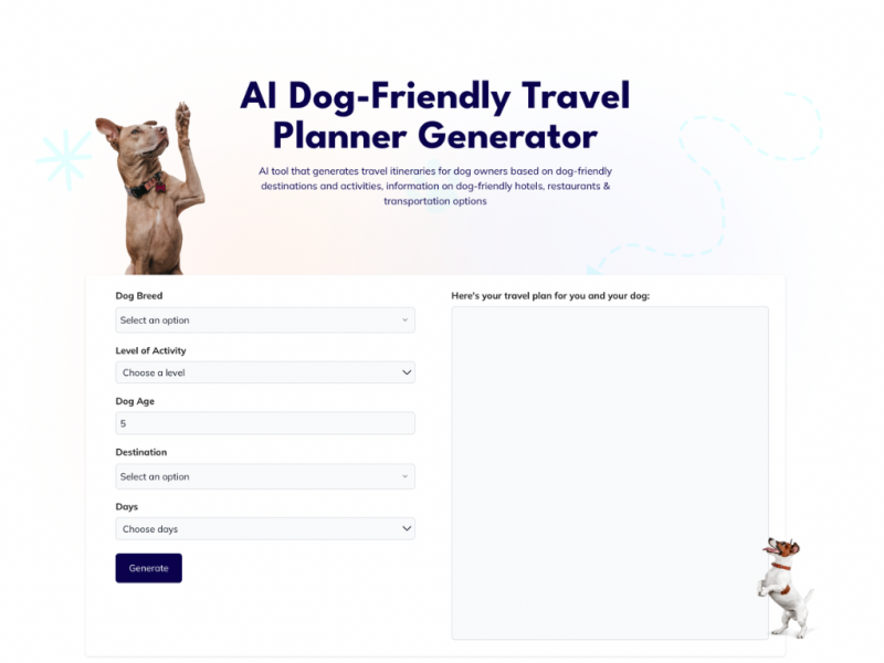 AI Dog Friendly Travel Planner