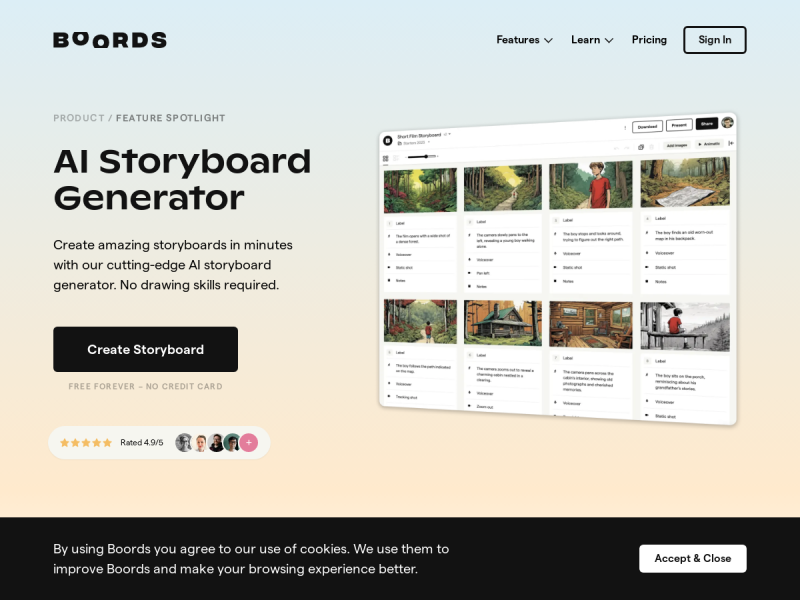 Boords AI Storyboard Generator