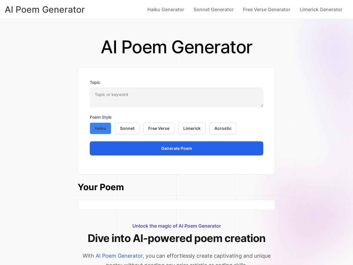 AI Poem Generator | Features, Reviews, And Alternatives