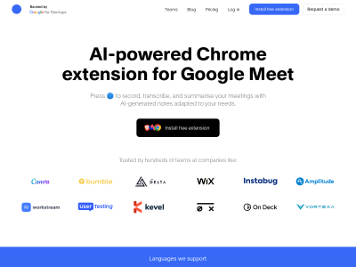 AI Chrome Extension for Google Meet