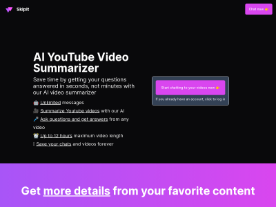 Skipit - AI YouTube Video Summarizer