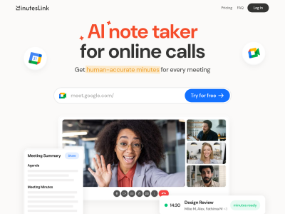 MinutesLink | AI Note-Taker for Google Meet