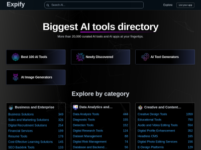 Expify.ai AI tools directory