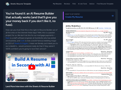 Sheets AI Resume Builder